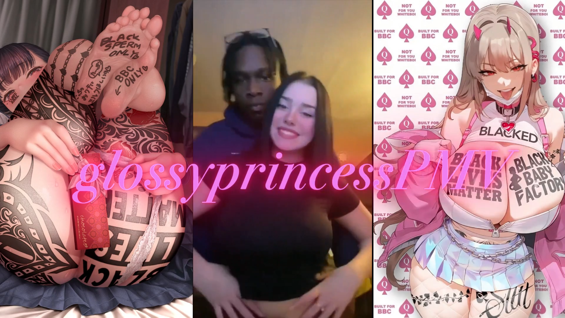 glossyprincessPMV - BBC mix 2d hard fuck